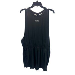 Everlast Sleeveless Black Playsuit Romper Size 6 Elastic Waist Whimsygoth Grunge